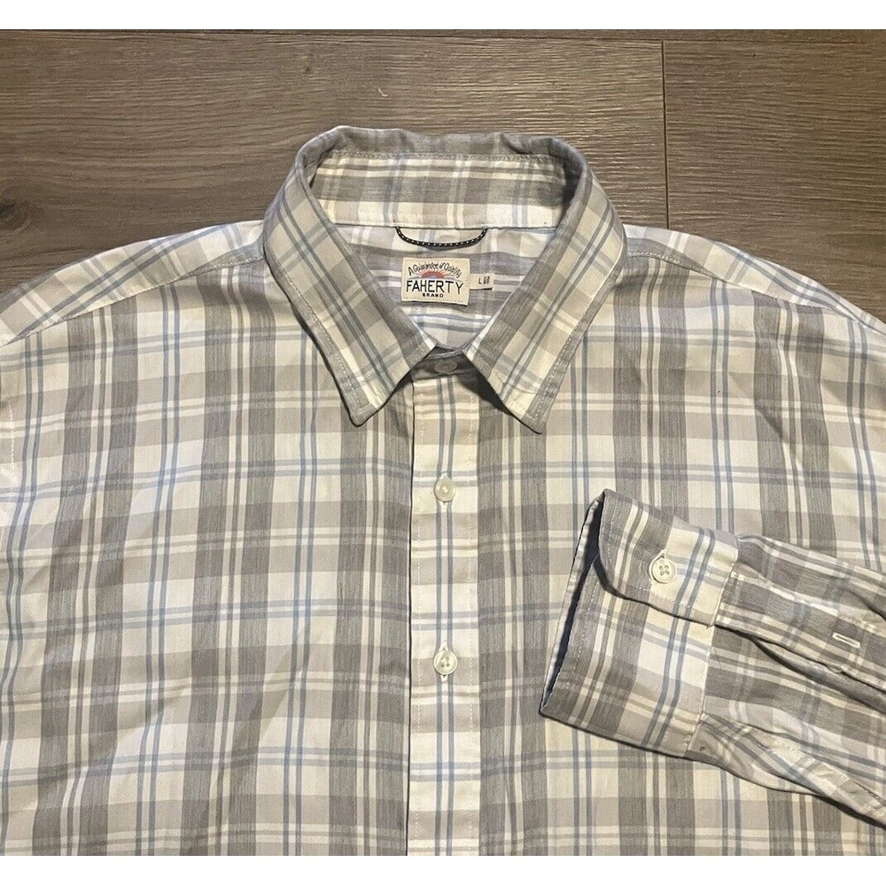 FAHERTY Movement Shirt Mens Size XL Lightweight Plaid Button Down Long Sleeve